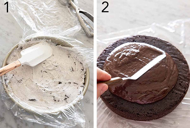 مراحل تهیه کیک بستنی شکلاتی ساده