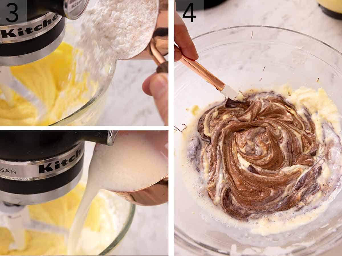 مراحل تهیه کیک مرمری
