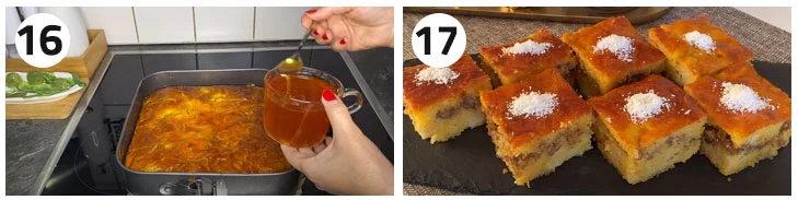 مراحل-پخت-کیک-باقلوا-زعفرانی